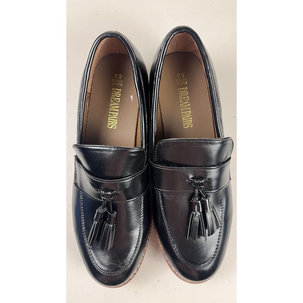 Dream Pairs Women’s Black Tassel Chunky Lug Sole Loafers Size US 8.5 - Picture 5 of 6